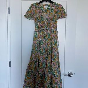Jcrew Liberty floral wrap midi dress